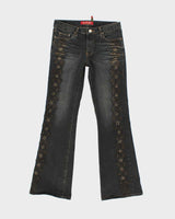 Vintage Y2k 00s C.O.X Embroidered Rhinestone Jeans - W28 L28