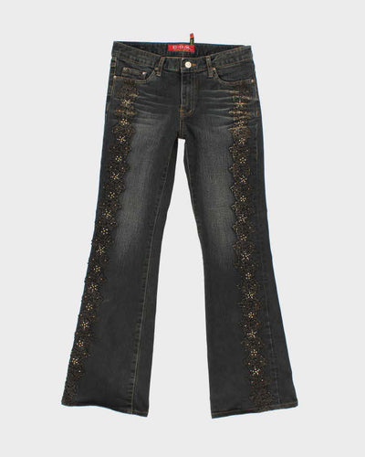 Vintage Y2k 00s C.O.X Embroidered Rhinestone Jeans - W28 L28