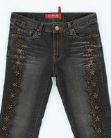 Vintage Y2k 00s C.O.X Embroidered Rhinestone Jeans - W28 L28