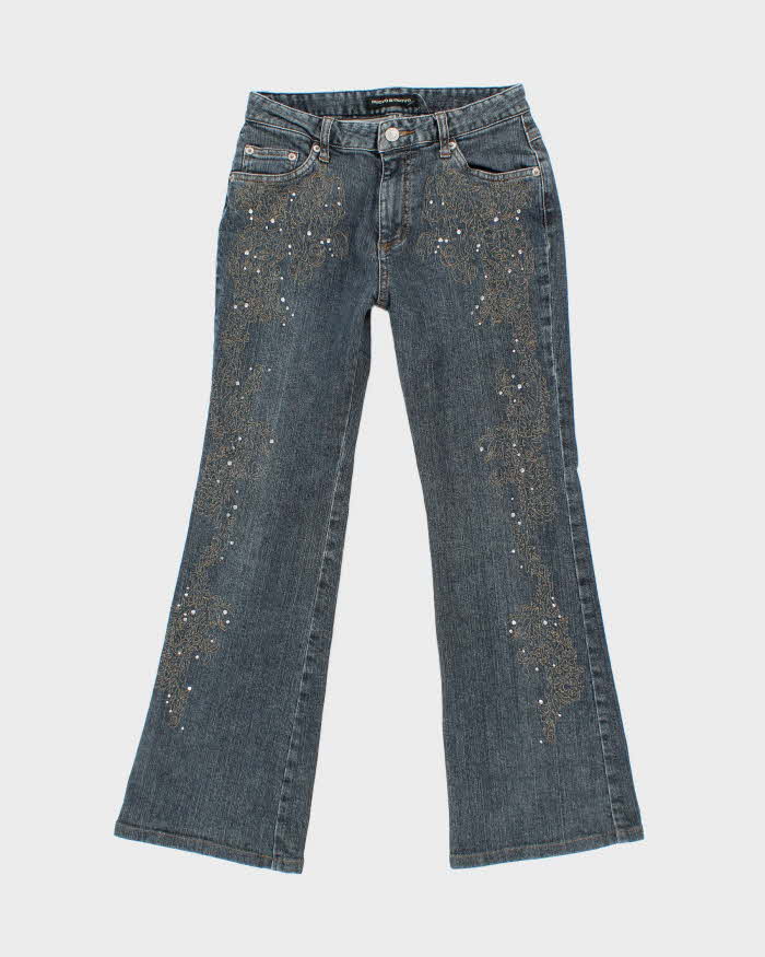 Vintage Y2k 00s Nuovo Nuovo Rhinestone Jeans - W26 L26
