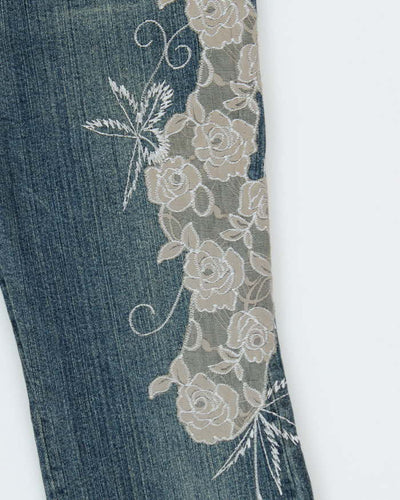 Vintage Y2k 00s Eches Embroidered Jeans - W28 L26