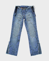 Vintage Y2k 00s Parasuco Ergonomic Lace-up Jeans - W27 L28