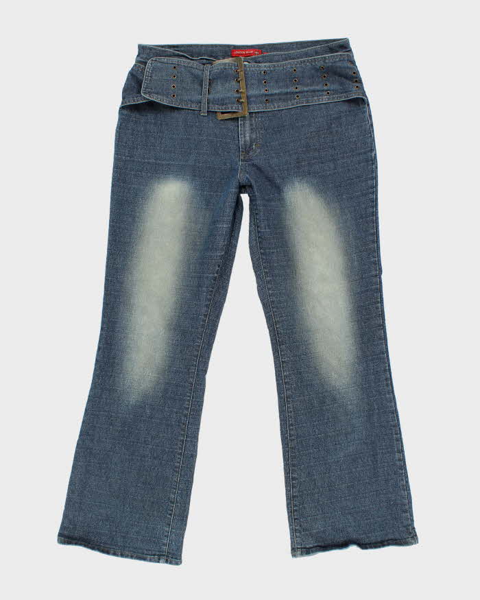 Vintage Y2k 00s London Blue Chunky Belt Jeans - W37 L32