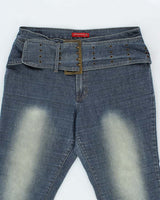 Vintage Y2k 00s London Blue Chunky Belt Jeans - W37 L32