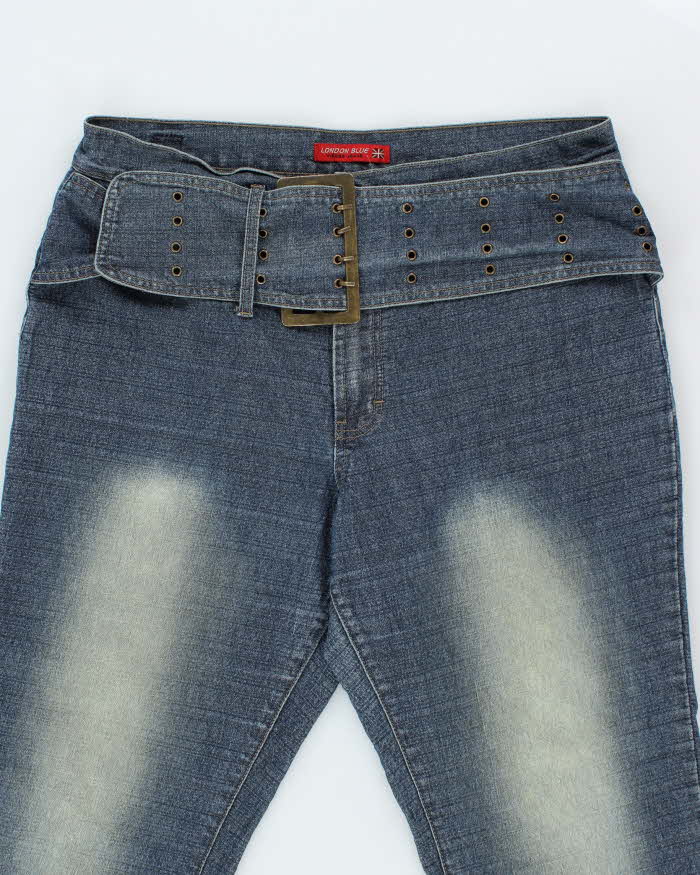 Vintage Y2k 00s London Blue Chunky Belt Jeans - W37 L32