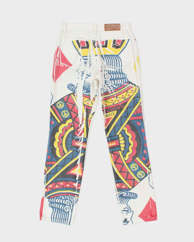 Vintage 90s Moschino King Of Diamonds Print Jeans - W27 L29