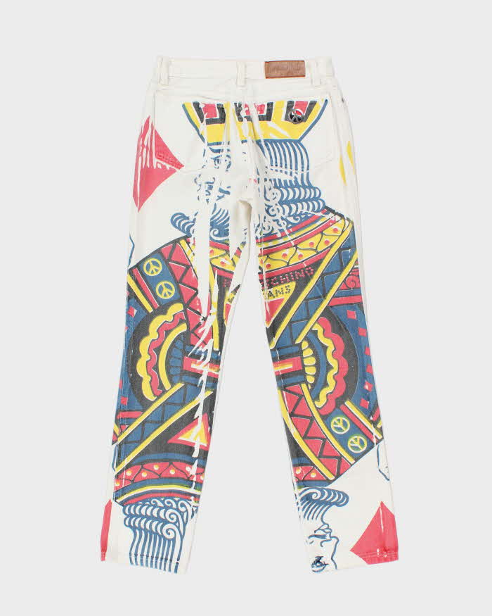 Vintage 90s Moschino King Of Diamonds Print Jeans - W27 L29