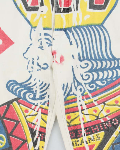 Vintage 90s Moschino King Of Diamonds Print Jeans - W27 L29