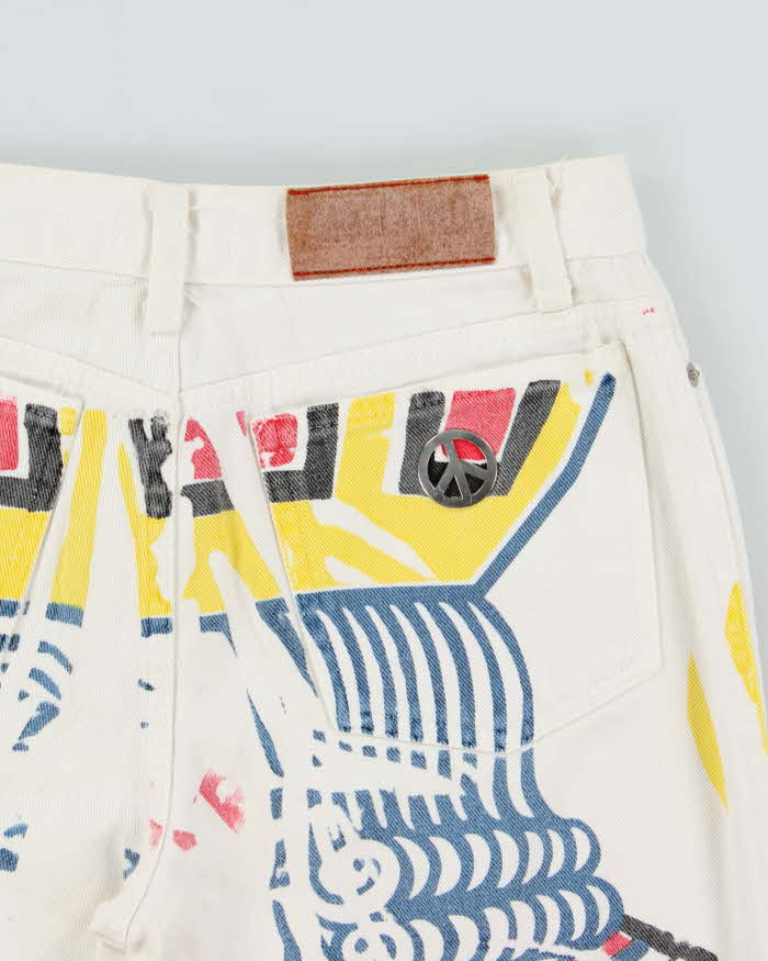 Vintage 90s Moschino King Of Diamonds Print Jeans - W27 L29