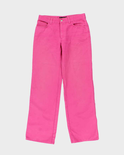 Vintage 90s Women's Fendi Hot Pink Wide Leg Denim Jeans - W30 L31