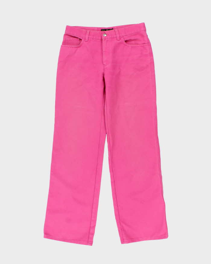 Vintage 90s Women's Fendi Hot Pink Wide Leg Denim Jeans - W30 L31