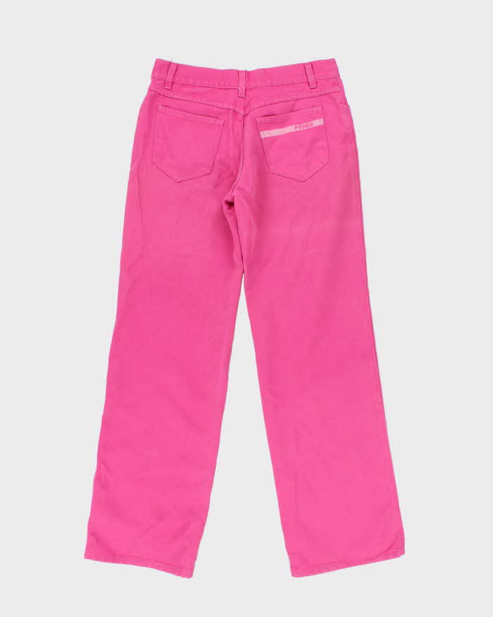 Vintage 90s Women's Fendi Hot Pink Wide Leg Denim Jeans - W30 L31