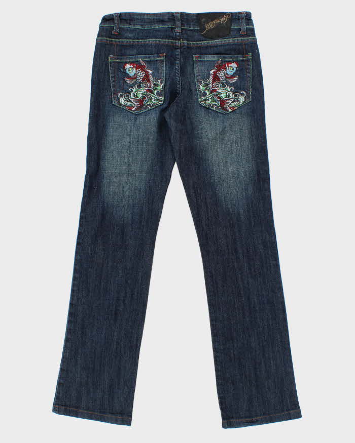 Vintage Y2K 00s Women's Ed Hardy Embroidered Slim Fit Jeans - W26 L30