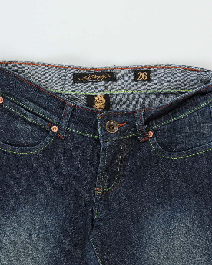 Vintage Y2K 00s Women's Ed Hardy Embroidered Slim Fit Jeans - W26 L30