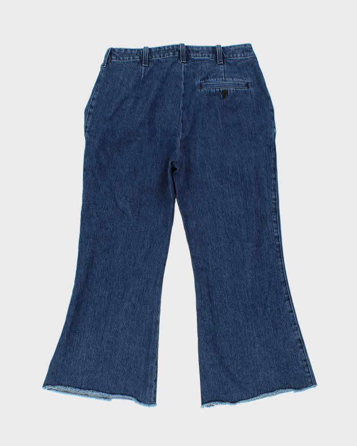 Acne Studios Mid Rise Fringe Hem Pleated Flared Jeans - W30 L25