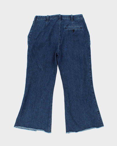 Acne Studios Mid Rise Fringe Hem Pleated Flared Jeans - W30 L25