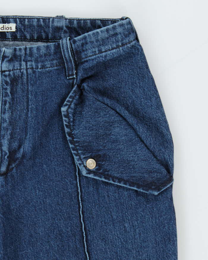 Acne Studios Mid Rise Fringe Hem Pleated Flared Jeans - W30 L25