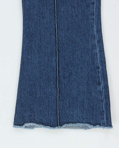 Acne Studios Mid Rise Fringe Hem Pleated Flared Jeans - W30 L25