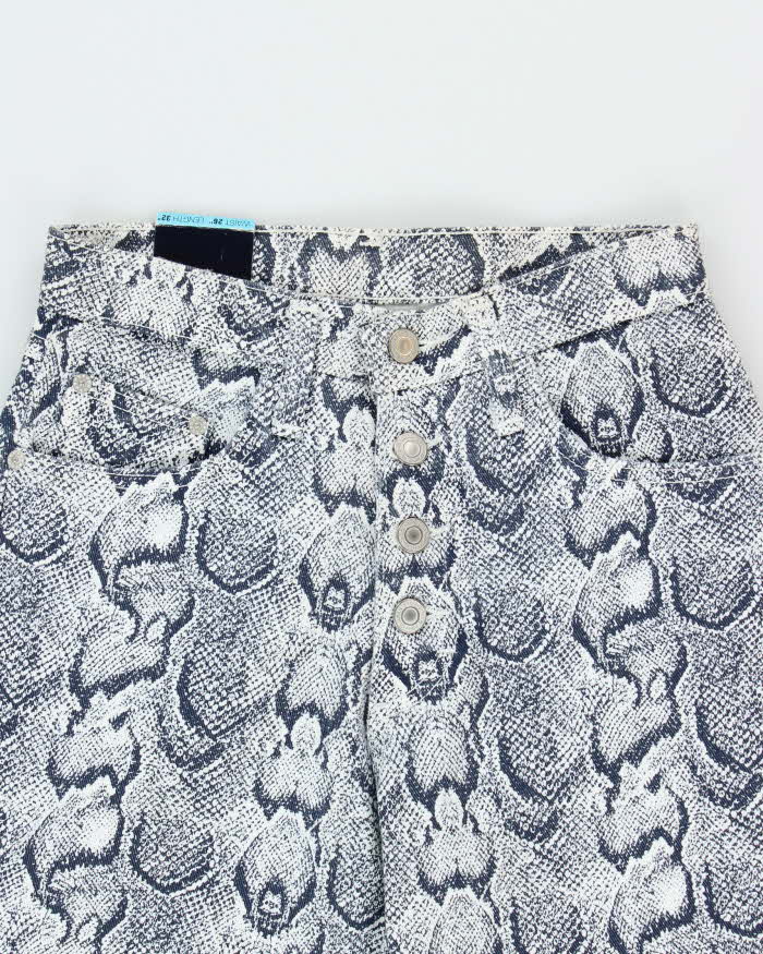 Deadstock Vintage 90s Spase Snake Print Jeans - W26 L32