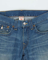 Vintage Y2K 00s True Religion Barrel Flared Joey Flap Women's Low Rise Jeans - W36 L30