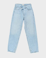 Agolde Women's Criss Cross Made In USA Distressed Straight Leg Denim Jeans - W26 L30