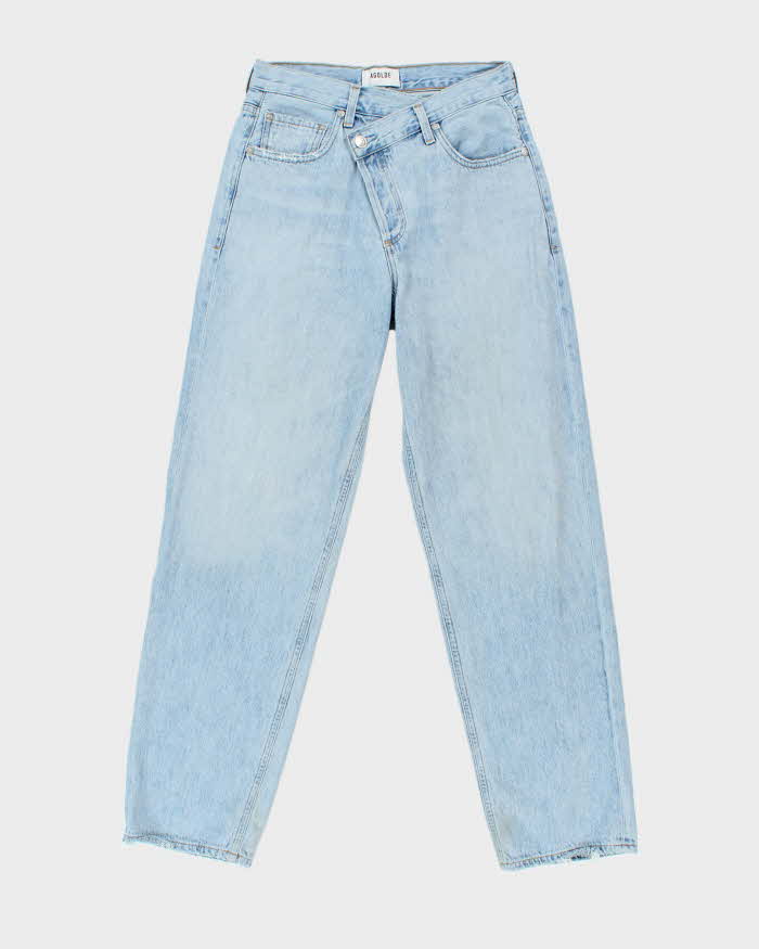 Agolde Women's Criss Cross Made In USA Distressed Straight Leg Denim Jeans - W26 L30