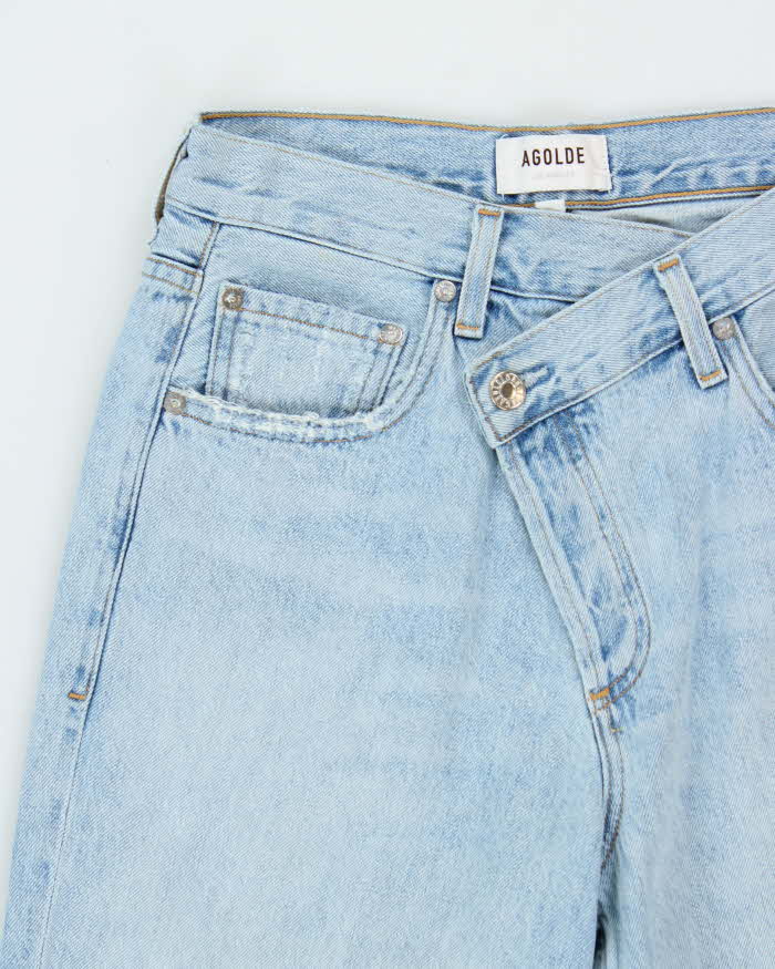 Agolde Women's Criss Cross Made In USA Distressed Straight Leg Denim Jeans - W26 L30