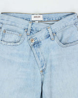 Agolde Women's Criss Cross Made In USA Distressed Straight Leg Denim Jeans - W26 L30