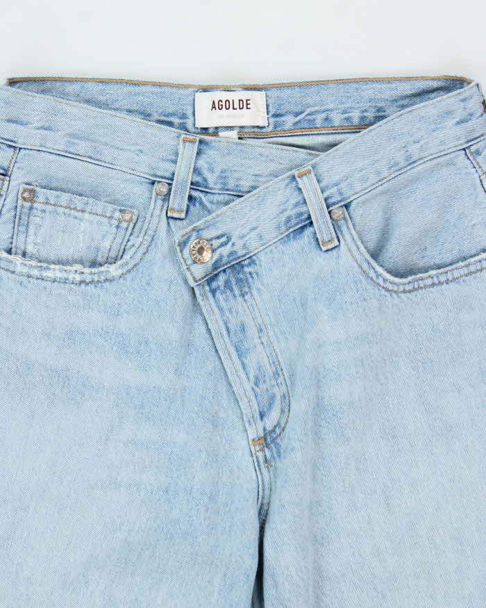 Agolde Women's Criss Cross Made In USA Distressed Straight Leg Denim Jeans - W26 L30