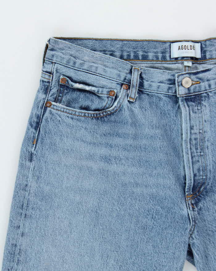 Agolde 'Wyman Low Slung Vintage' Women's Wide Leg Distressed Denim Jeans - W36 L28