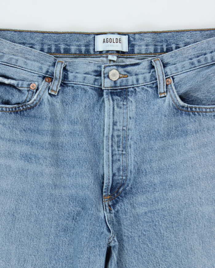 Agolde 'Wyman Low Slung Vintage' Women's Wide Leg Distressed Denim Jeans - W36 L28