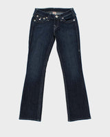 Vintage Y2k 00s True Religion Diamonte Detail Bootcut Jeans - W25 L29