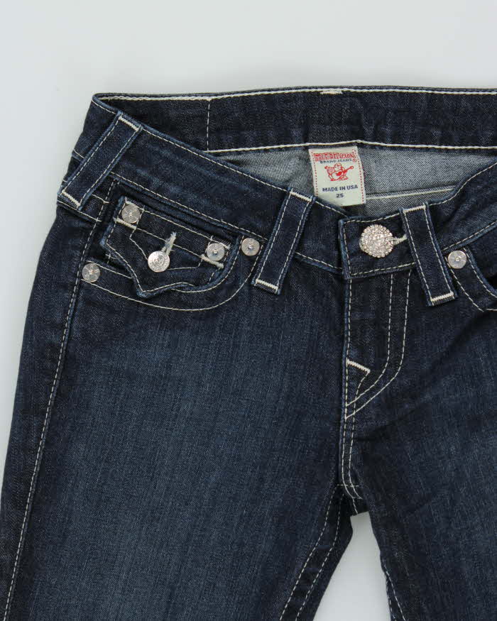 Vintage Y2k 00s True Religion Diamonte Detail Bootcut Jeans - W25 L29