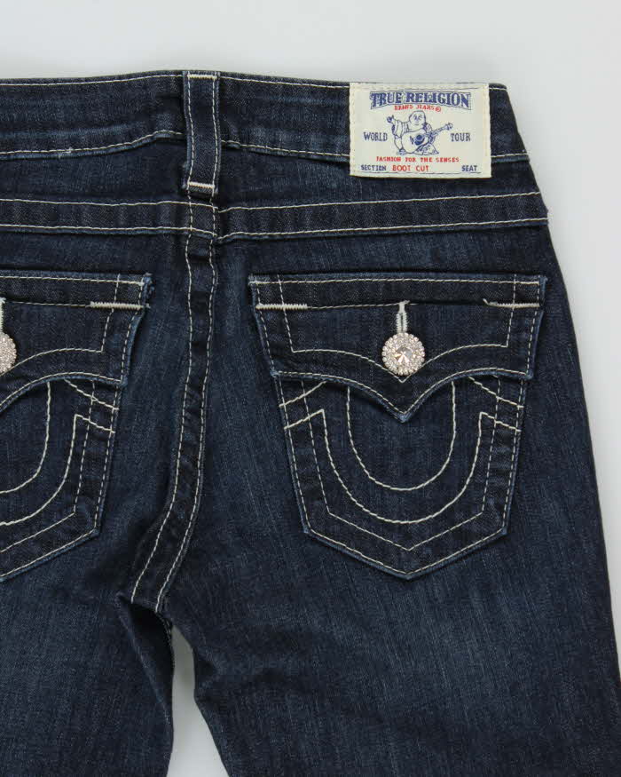 Vintage Y2k 00s True Religion Diamonte Detail Bootcut Jeans - W25 L29