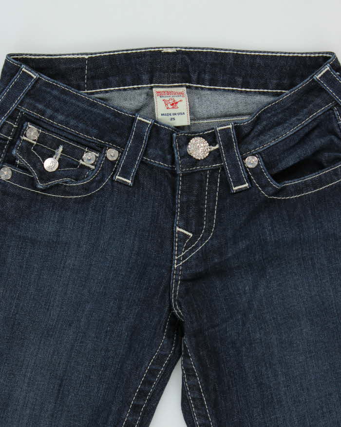 Vintage Y2k 00s True Religion Diamonte Detail Bootcut Jeans - W25 L29