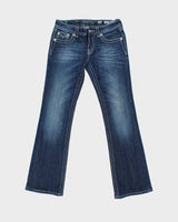 Vintage Y2K 00s Miss Me Bejewelled Women's Low Rise Denim Bootcut Jeans - W30 L32