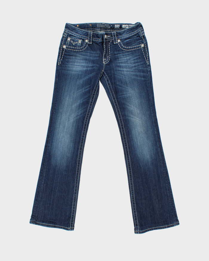 Vintage Y2K 00s Miss Me Bejewelled Women's Low Rise Denim Bootcut Jeans - W30 L32