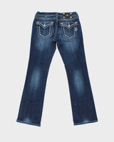 Vintage Y2K 00s Miss Me Bejewelled Women's Low Rise Denim Bootcut Jeans - W30 L32