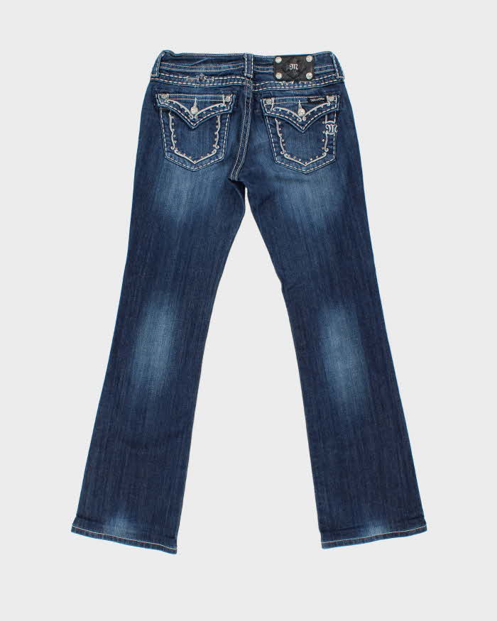 Vintage Y2K 00s Miss Me Bejewelled Women's Low Rise Denim Bootcut Jeans - W30 L32