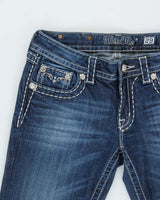 Vintage Y2K 00s Miss Me Bejewelled Women's Low Rise Denim Bootcut Jeans - W30 L32