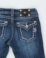 Vintage Y2K 00s Miss Me Bejewelled Women's Low Rise Denim Bootcut Jeans - W30 L32
