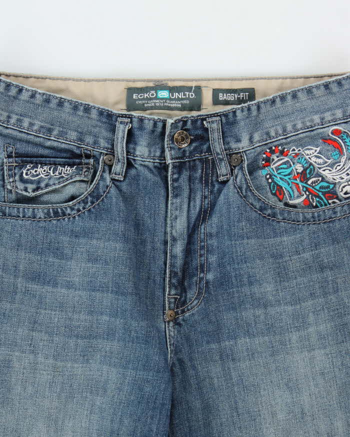 Vintage Y2K 00s Ecko UNLTD Embroidered Denim Baggy Fit Leg Jeans - W30 L29