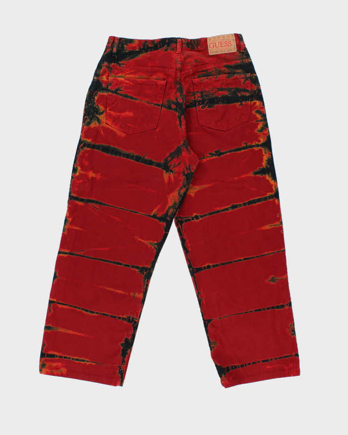 Vintage 1990s Guess Urban Fit Tie-Dye Denim Wide Leg Jeans - W33 L28