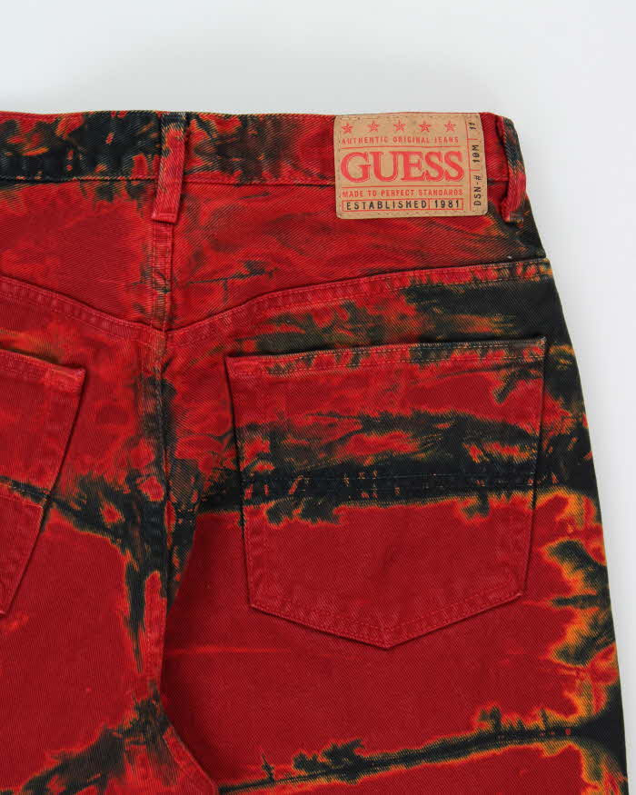 Vintage 1990s Guess Urban Fit Tie-Dye Denim Wide Leg Jeans - W33 L28