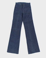 DSWT Vintage 1970s Levi's Shipmates Big E Raw Denim Women's High Waisted Flared Bell Bottom Jeans - W28 L37