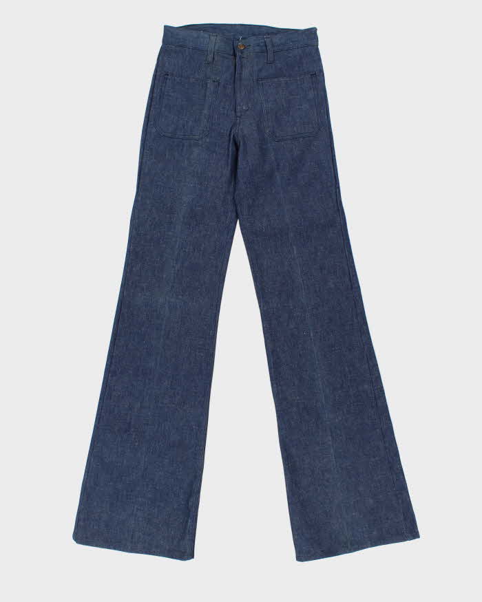 DSWT Vintage 1970s Levi's Shipmates Big E Raw Denim Women's High Waisted Flared Bell Bottom Jeans - W28 L37