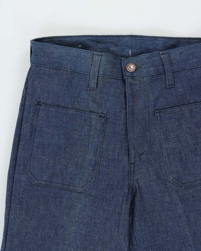DSWT Vintage 1970s Levi's Shipmates Big E Raw Denim Women's High Waisted Flared Bell Bottom Jeans - W28 L37