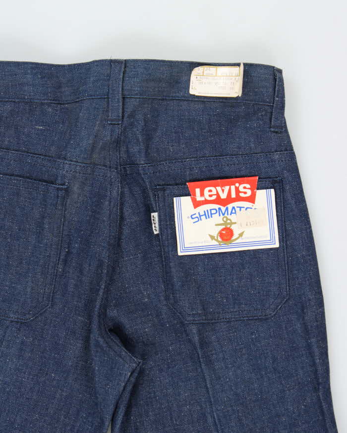 DSWT Vintage 1970s Levi's Shipmates Big E Raw Denim Women's High Waisted Flared Bell Bottom Jeans - W28 L37