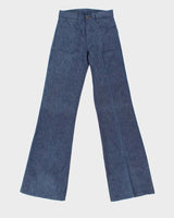 DSWT Vintage 1970s Levi's Shipmates Big E Raw Denim Women's High Waisted Flared Bell Bottom Jeans - W26 L35