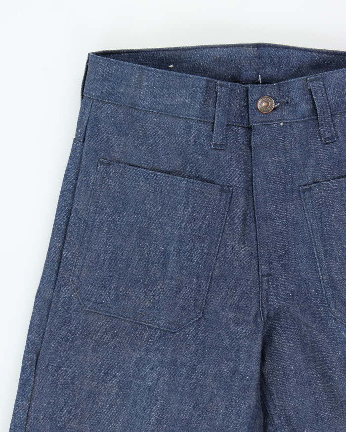 DSWT Vintage 1970s Levi's Shipmates Big E Raw Denim Women's High Waisted Flared Bell Bottom Jeans - W26 L35
